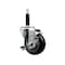 Service Caster 3.5'' SS Black Poly Swivel 3/4'' Expanding Stem Caster with Brake SCC-SSEX20S3514-PPUB-BLK-TLB-34 - alternate 1
